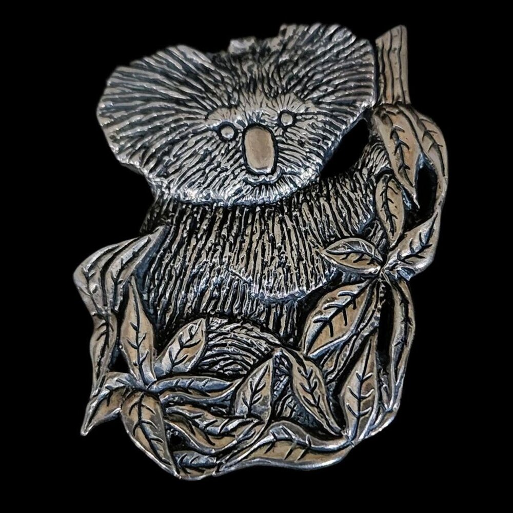 Vintage 1990s Sterling Silver Koala Brooch by Hand & Hammer, Australia